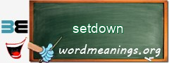 WordMeaning blackboard for setdown